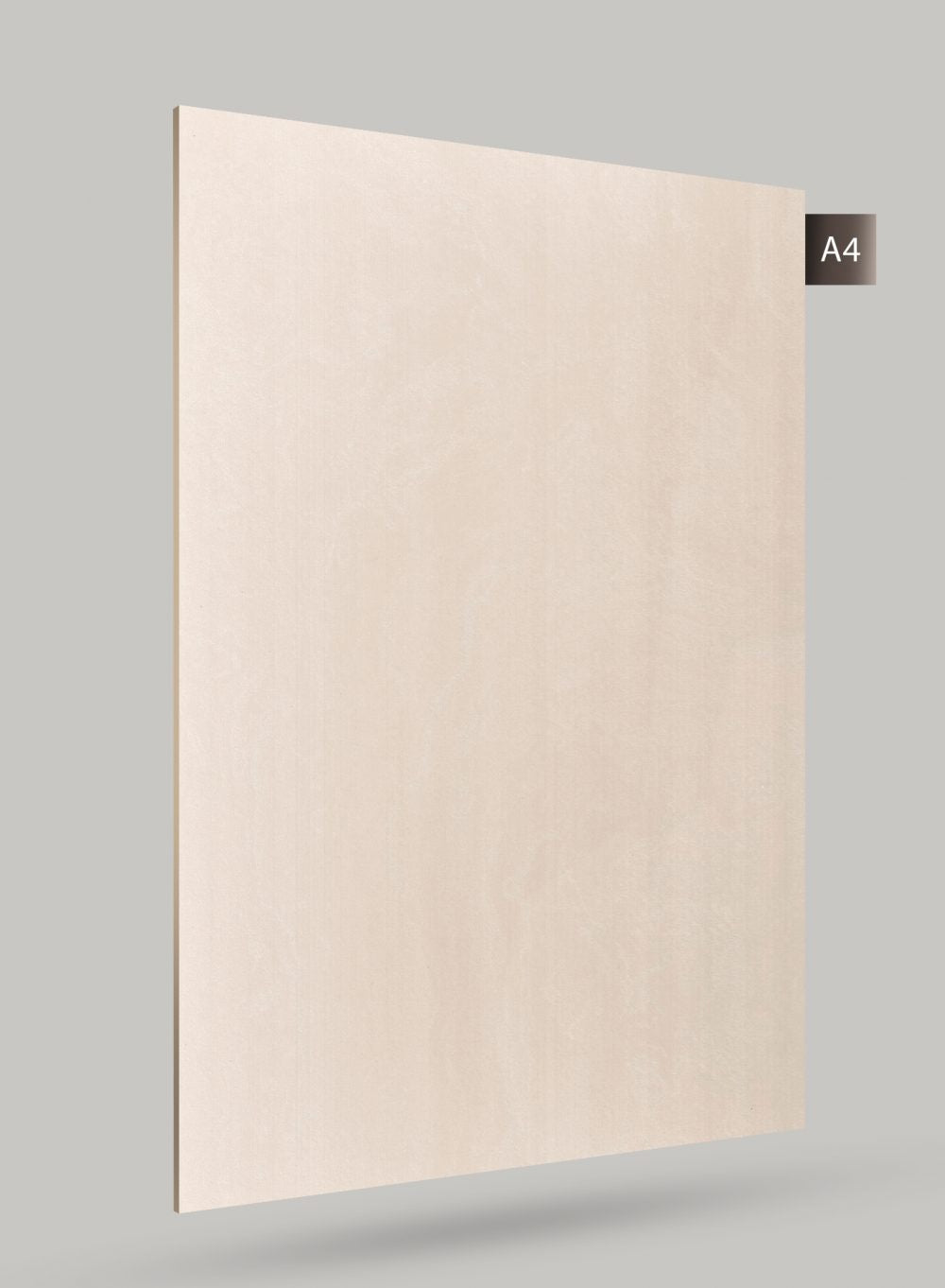 Beige matte laminate sheet with subtle texture and smooth finish, decorative marble and stone design.