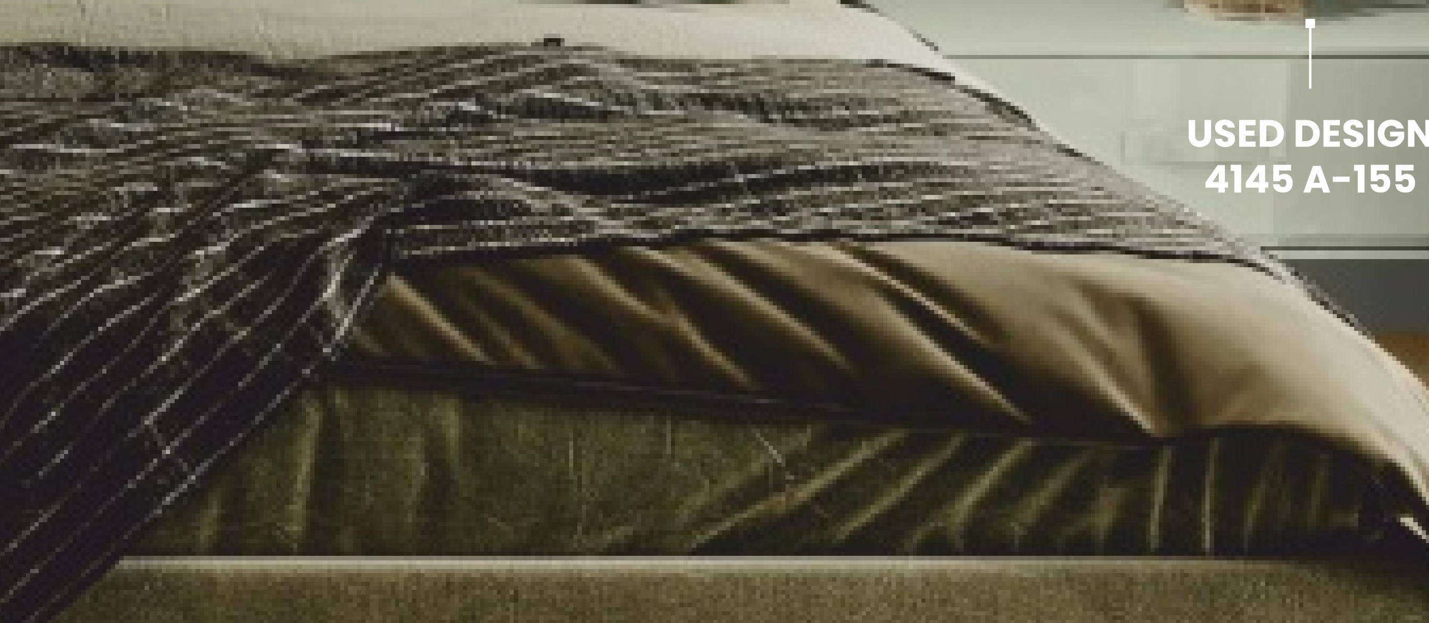Brown laminate with textured fabric pattern and shiny finish.