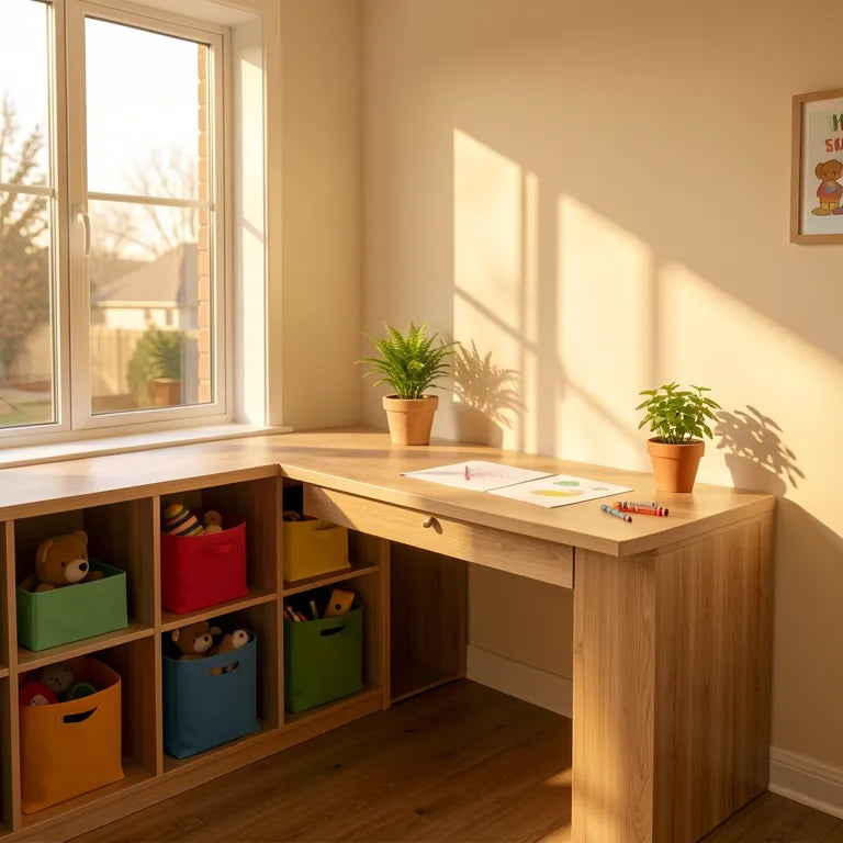Brown laminate with textured fabric pattern and shiny finish.