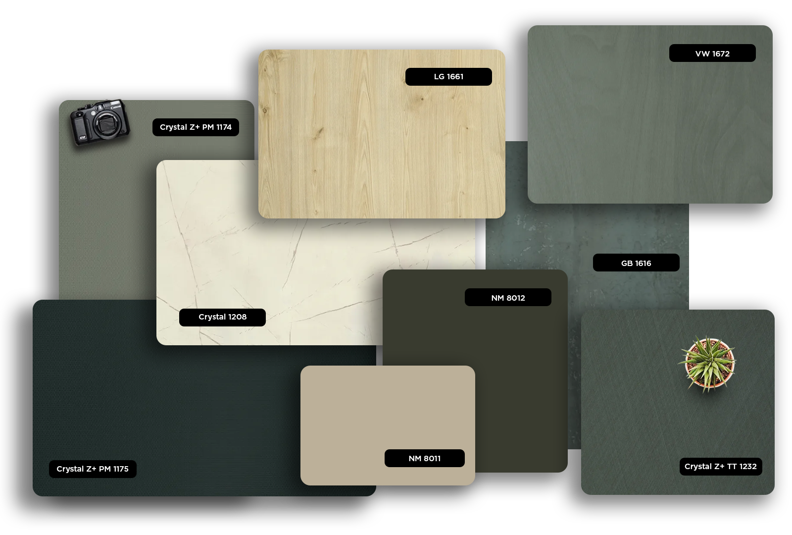 Solid green decorative laminate with high gloss finish and smooth texture, labeled NM 8011.