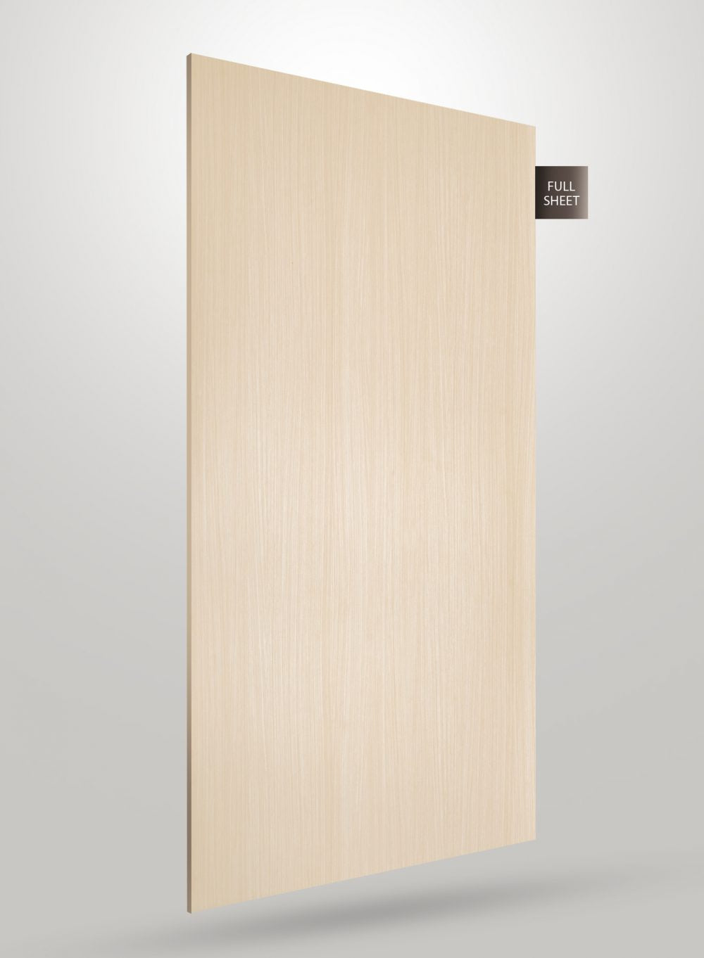 Light wood grain decorative laminate sheet with matte finish and visible texture, displayed as full sheet.