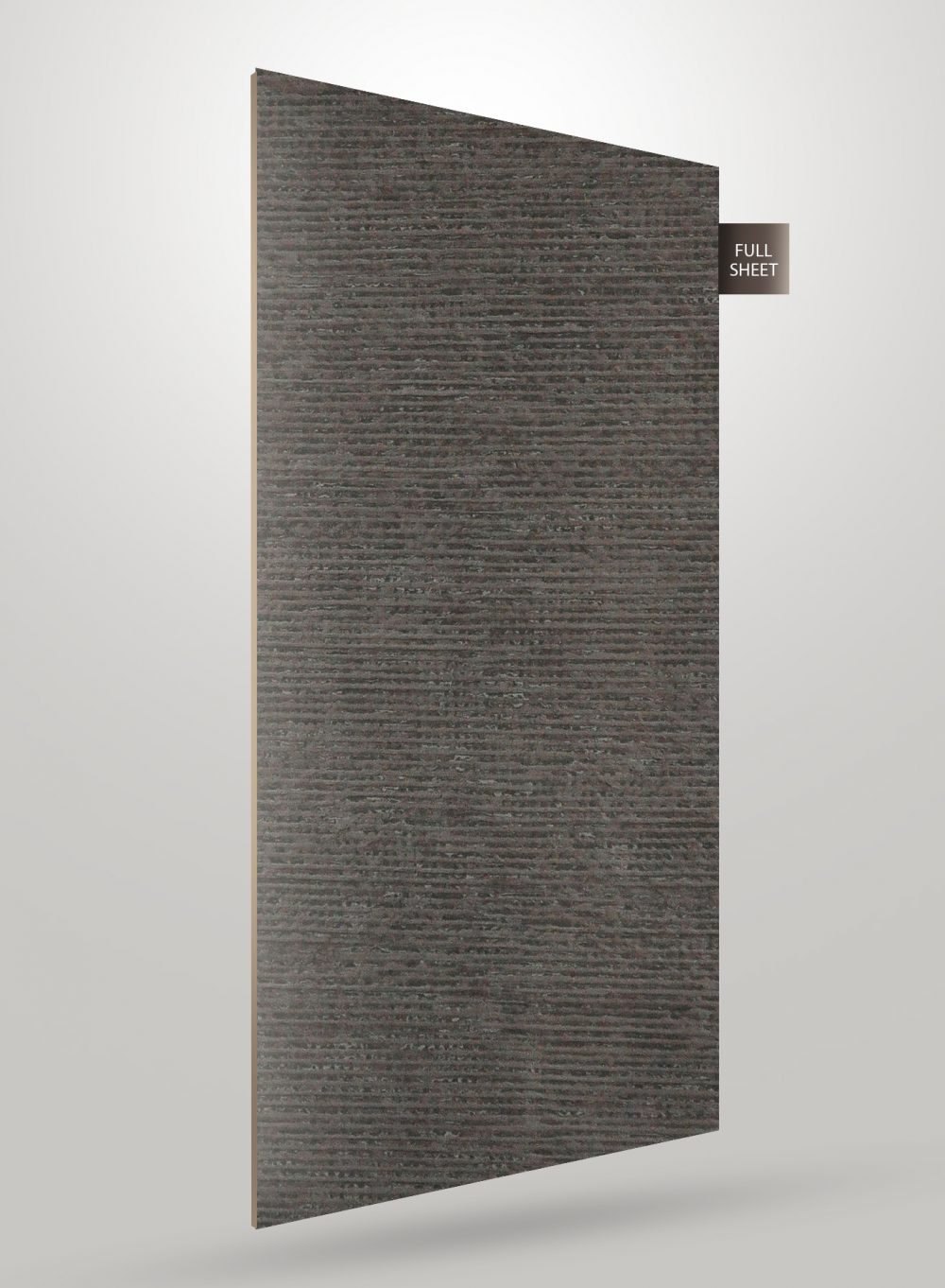 Multi-coloured luxury laminate sheet with textured finish and subtle pattern, displayed at an angle with full sheet label.