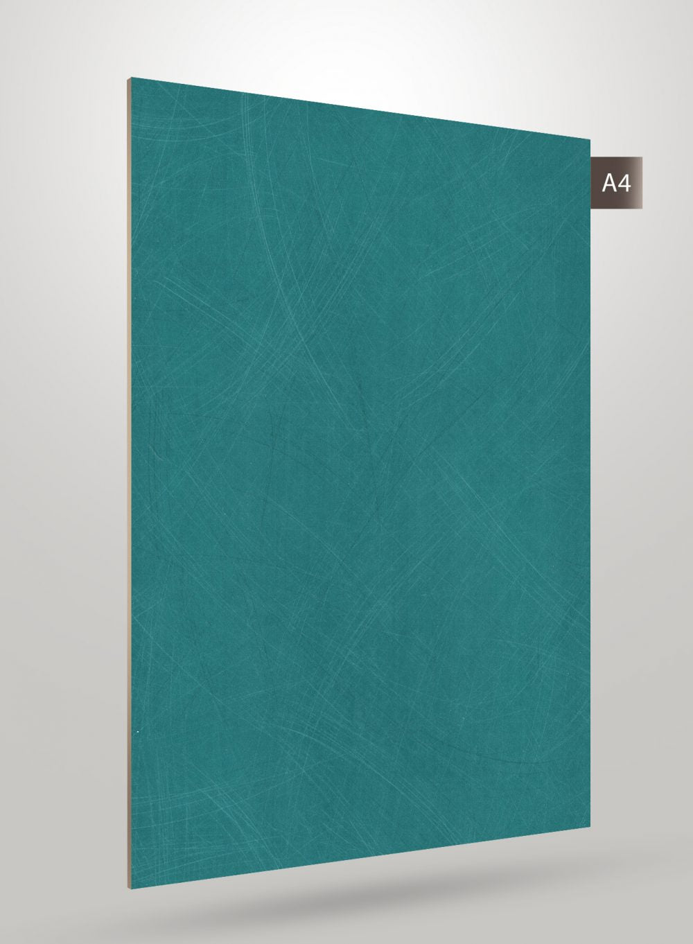 Green matte laminate with scratched pattern texture, decorative laminate sheet with subtle white scratches and matte finish