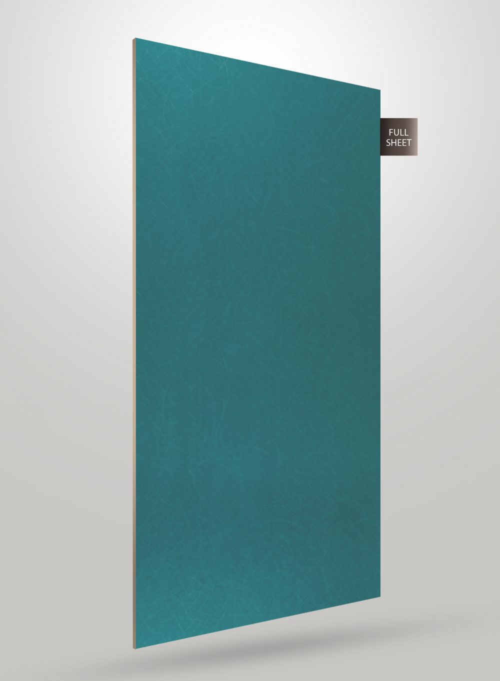 Green matte laminate sheet with subtle texture and FULL SHEET label on corner, showcasing decorative patterned design.
