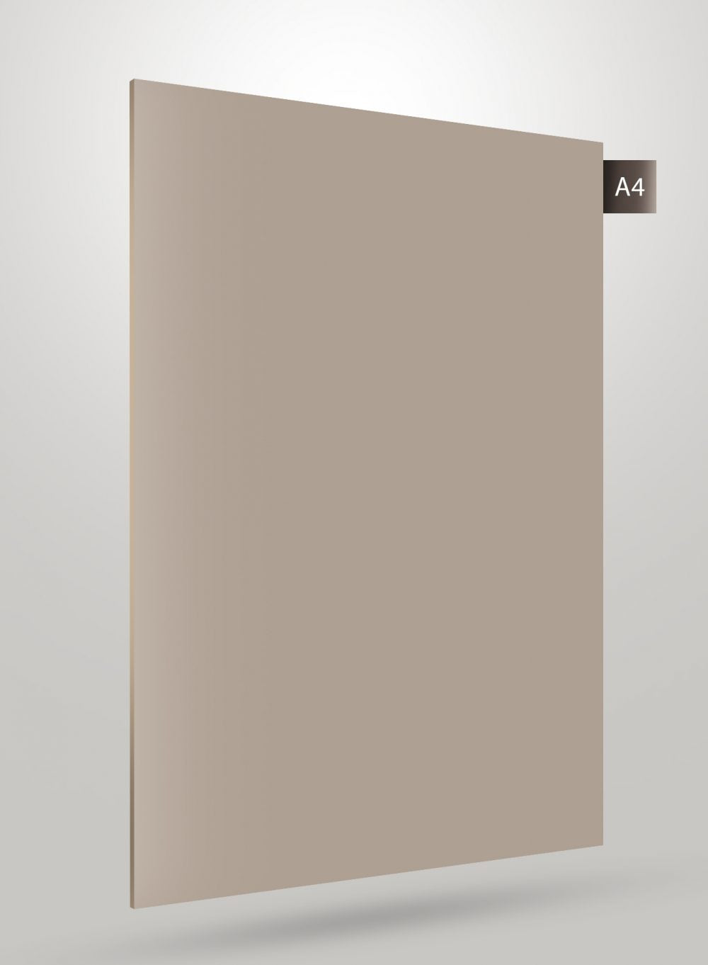 Beige solid colour laminate with high gloss finish and smooth surface, decorative laminate sheet.