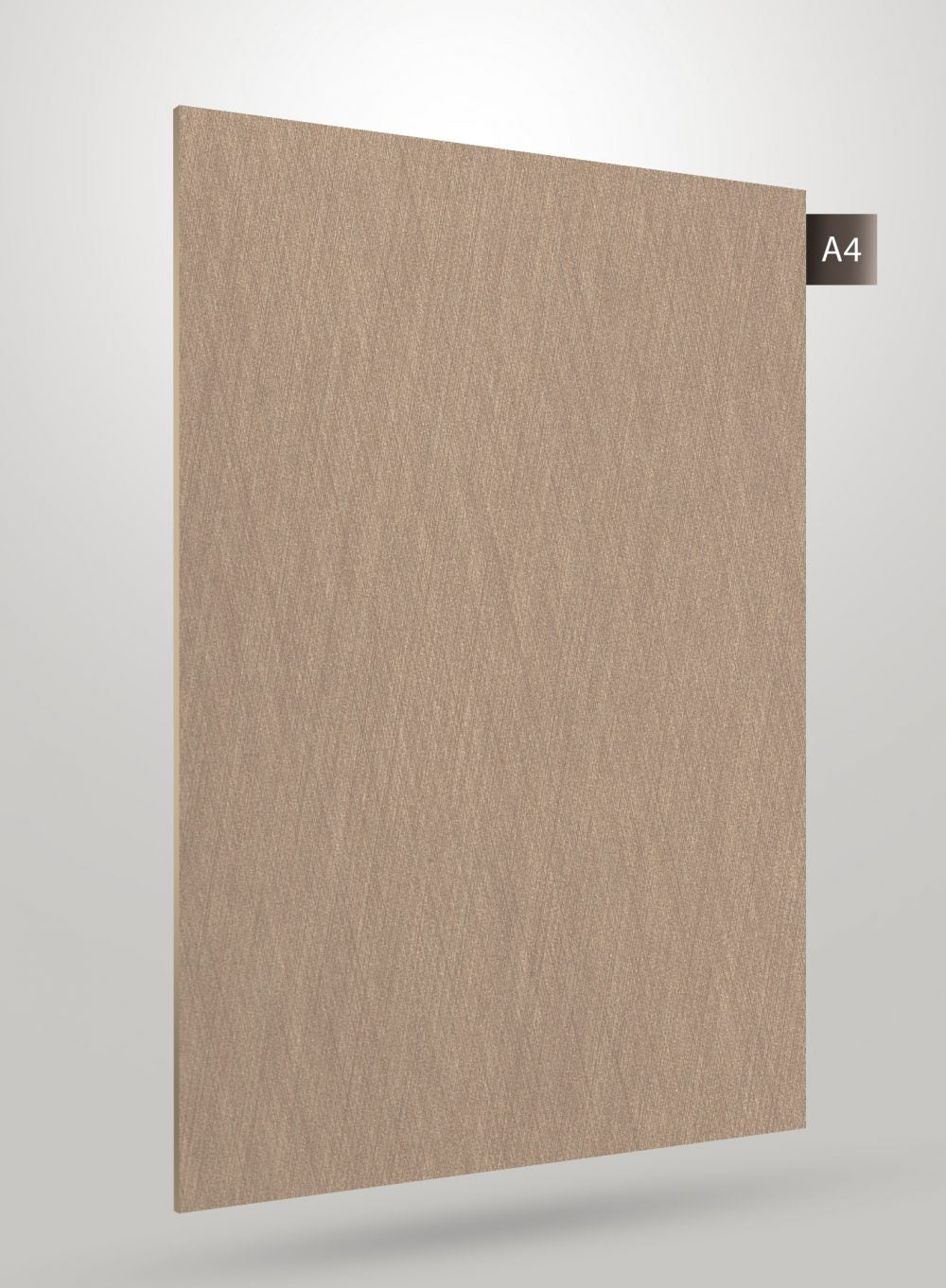 Beige wood grain decorative laminate with glossy finish and textured surface, showing wood pattern and subtle grain details.