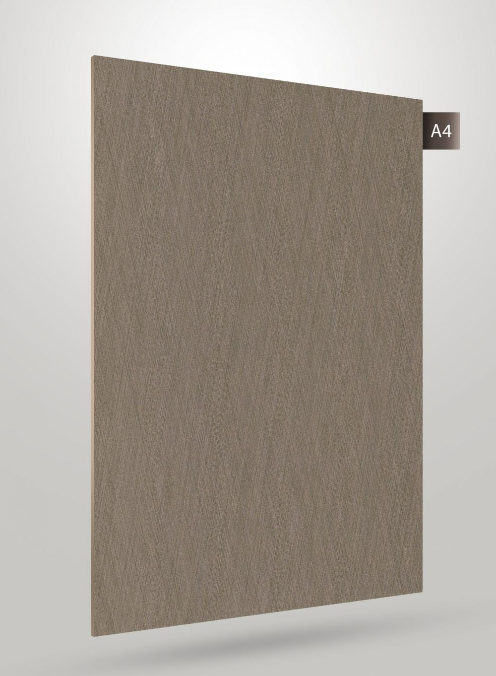 Grey wood grain decorative laminate with high gloss finish and visible wood texture.