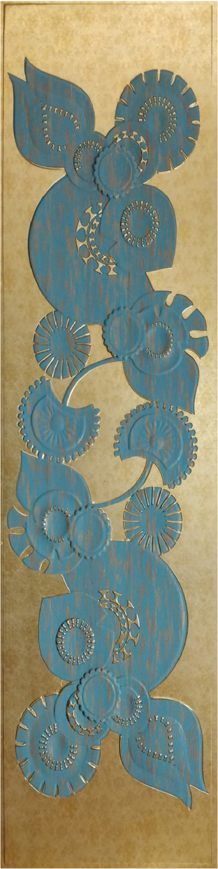Meridian Punchline Camelia 820/677 carved wall panel, a scattered camellia bloom relief