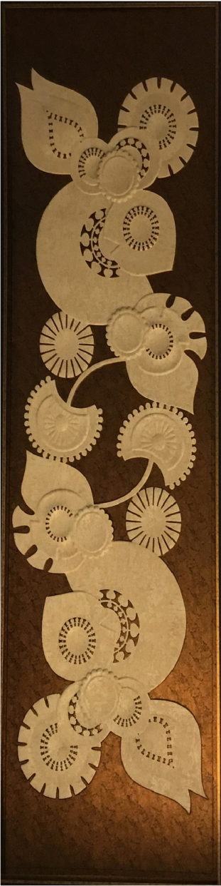 Meridian Punchline Camelia 820/803 carved wall panel, a scattered camellia bloom relief