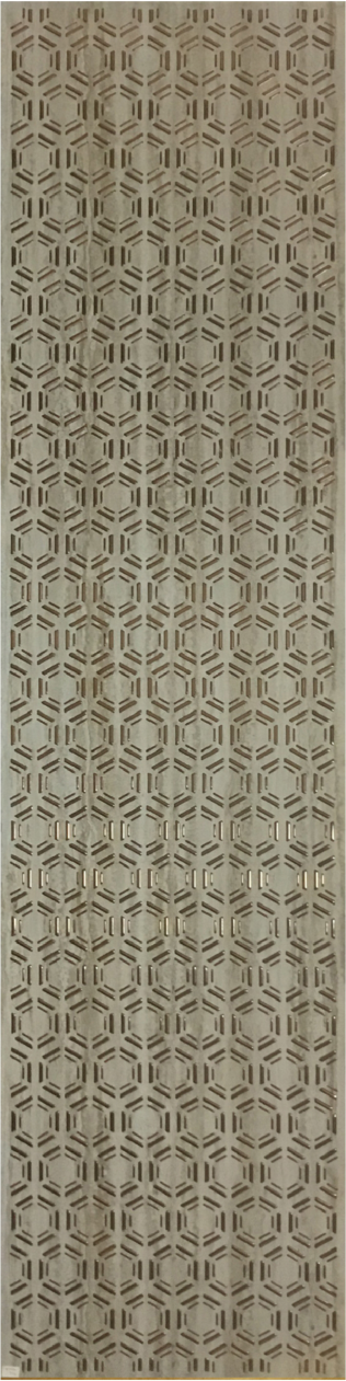 Meridian Punchline Chord 8213 820 carved wall panel, a linked hexagon chain