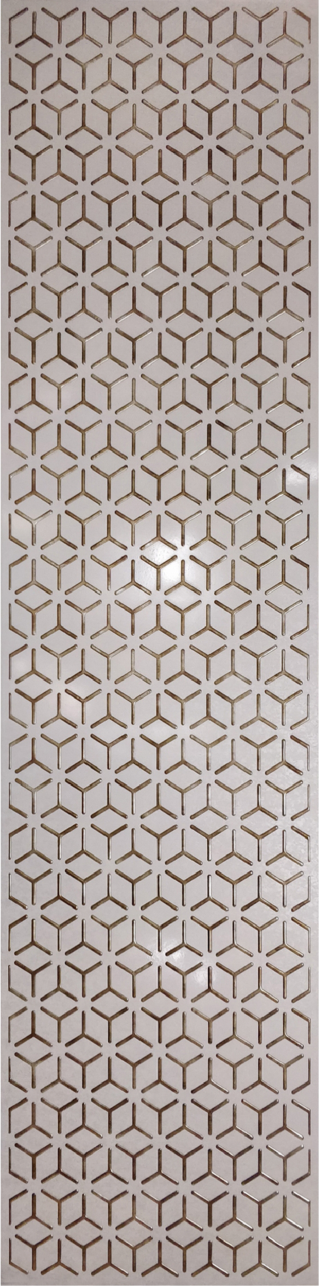 Meridian Punchline Cubica MOP/820 carved wall panel, a tumbling-block cube illusion