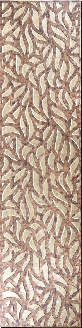 Meridian Punchline Eldo Crock/812 carved wall panel, a cracked-glaze crackle relief