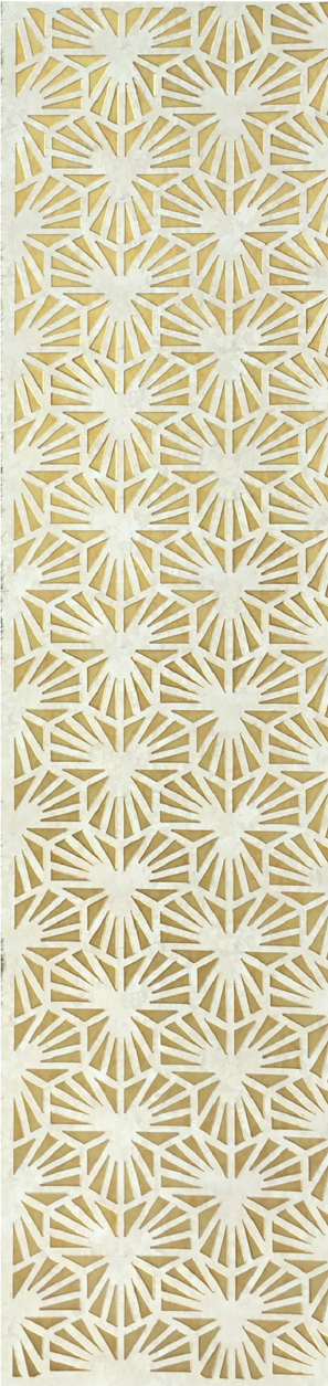Meridian Punchline Fidget 636/820 carved wall panel, a fanned sunburst repeat