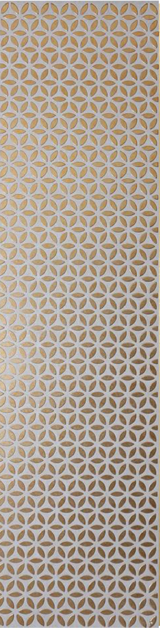 Meridian Punchline Gems 636/820 carved wall panel, a four-petal cut-gem lattice