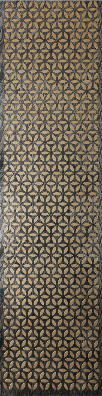 Meridian Punchline Gems M59/820 carved wall panel, a four-petal cut-gem lattice