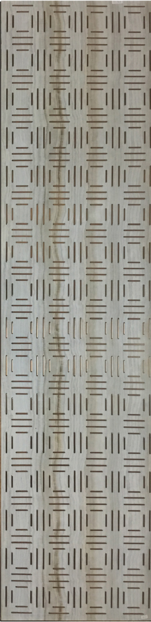 Meridian Punchline Lucid 8292/816 carved wall panel, broken horizontal rules, like a struck-through page