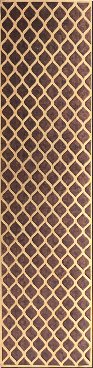 Meridian Punchline Motive 820/803 carved wall panel, a row of pierced triangles above a solid rail