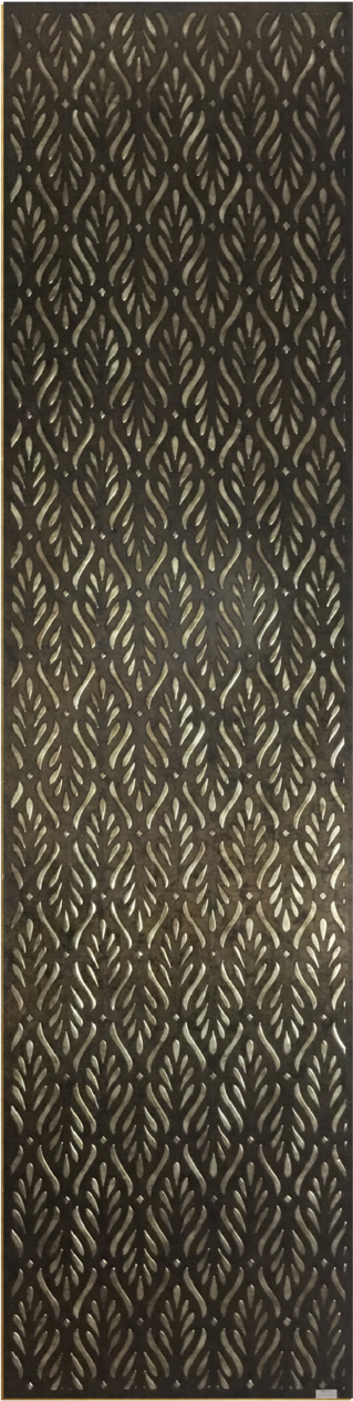 Meridian Punchline Murano 803/Rustic Gold carved wall panel, a carved flame-leaf motif
