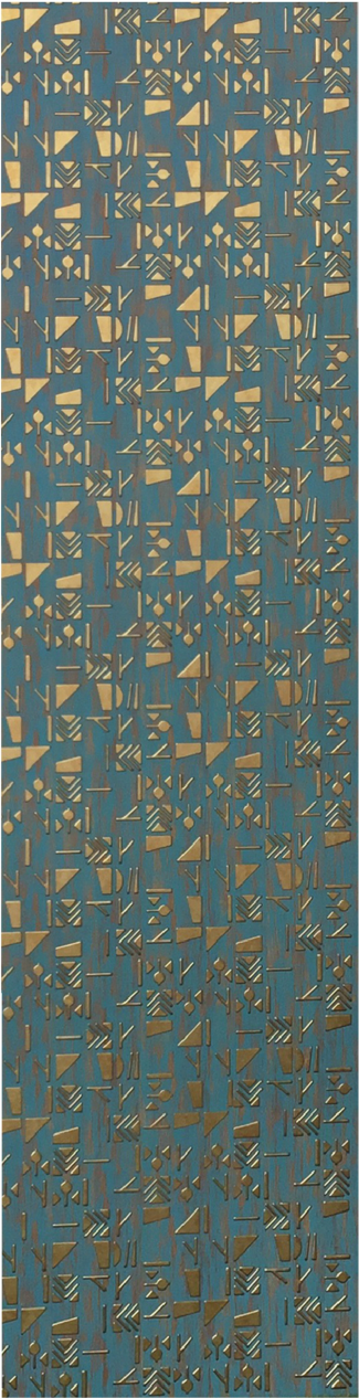Meridian Punchline Odyssey 677/820 carved wall panel, a scattered stroke-and-arrow relief