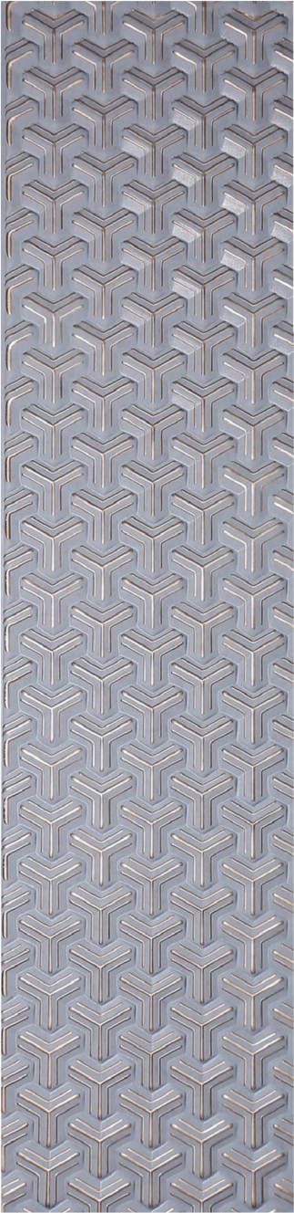 Meridian Punchline Rebecco 4629/V245 carved wall panel, a three-armed Y-block tessellation in low relief