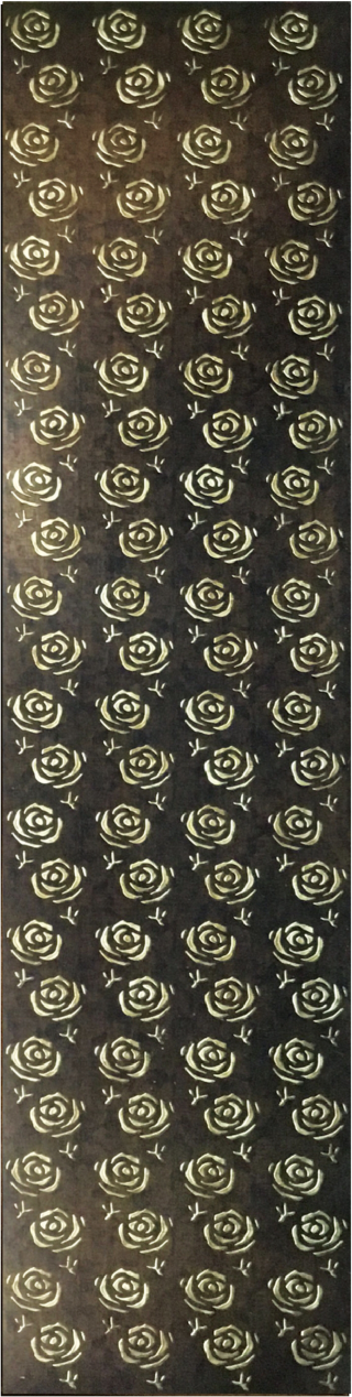 Meridian Punchline Rose 803/Gold carved wall panel, a small repeating rosebud