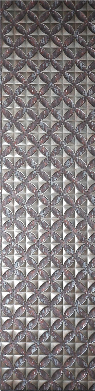 Meridian Punchline Staro V231/5282 carved wall panel, a pointed star tile laid edge to edge