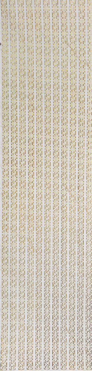 Meridian Punchline Versace 636/Gold carved wall panel, a Greek-key meander block