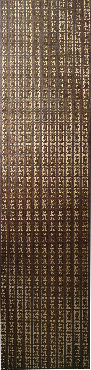 Meridian Punchline Versace 803/Gold carved wall panel, a Greek-key meander block