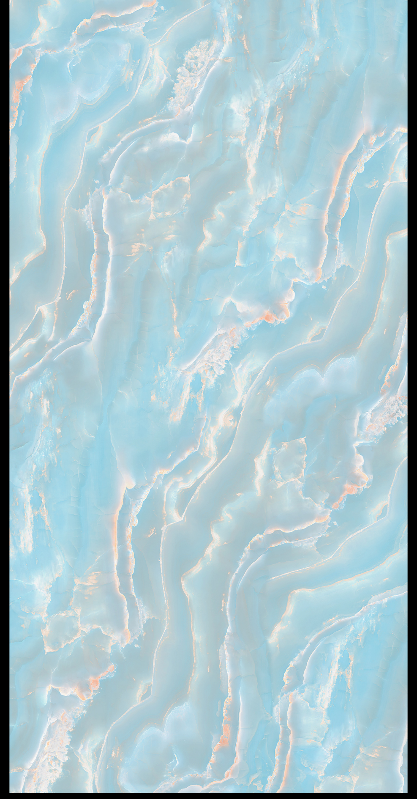 Revo Sky Onyx digital laminate, a soft sky-blue onyx marble blending into peach undertones