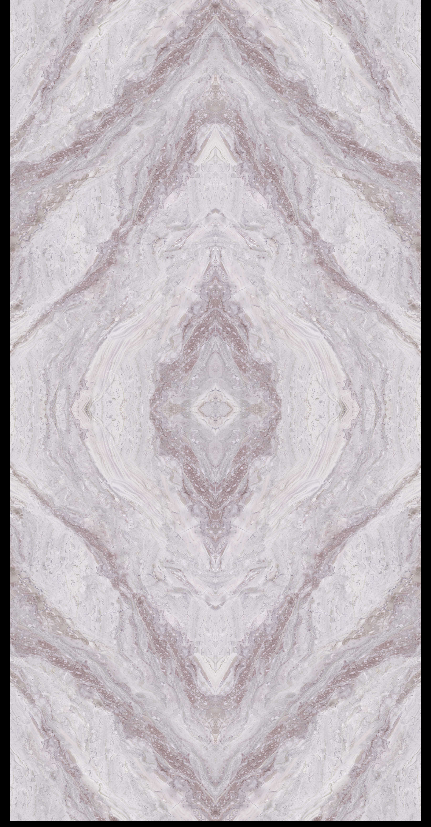 Revo Blush Mirror Marble digital laminate, a mirrored blush-mauve marble pattern with soft symmetry
