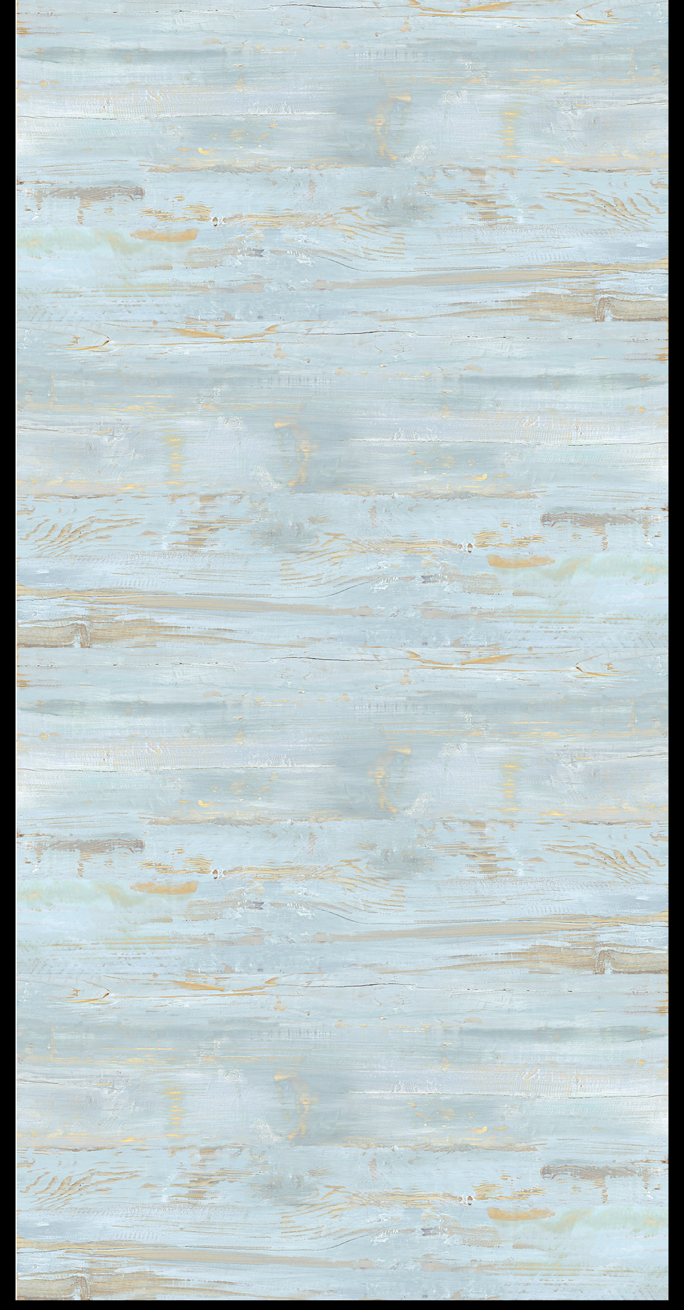 Revo Weathered Plank digital laminate, a weathered pale-blue wood-plank texture with warm tan grain accents