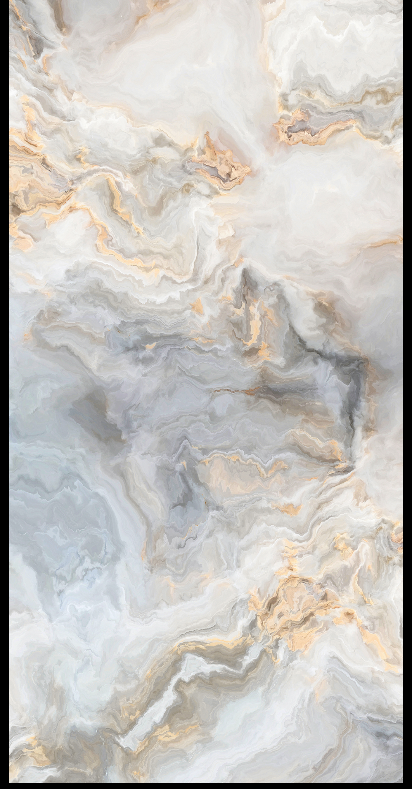 Revo Grey Gold Cascade digital laminate, a grey marble cascade pattern with warm gold vein accents