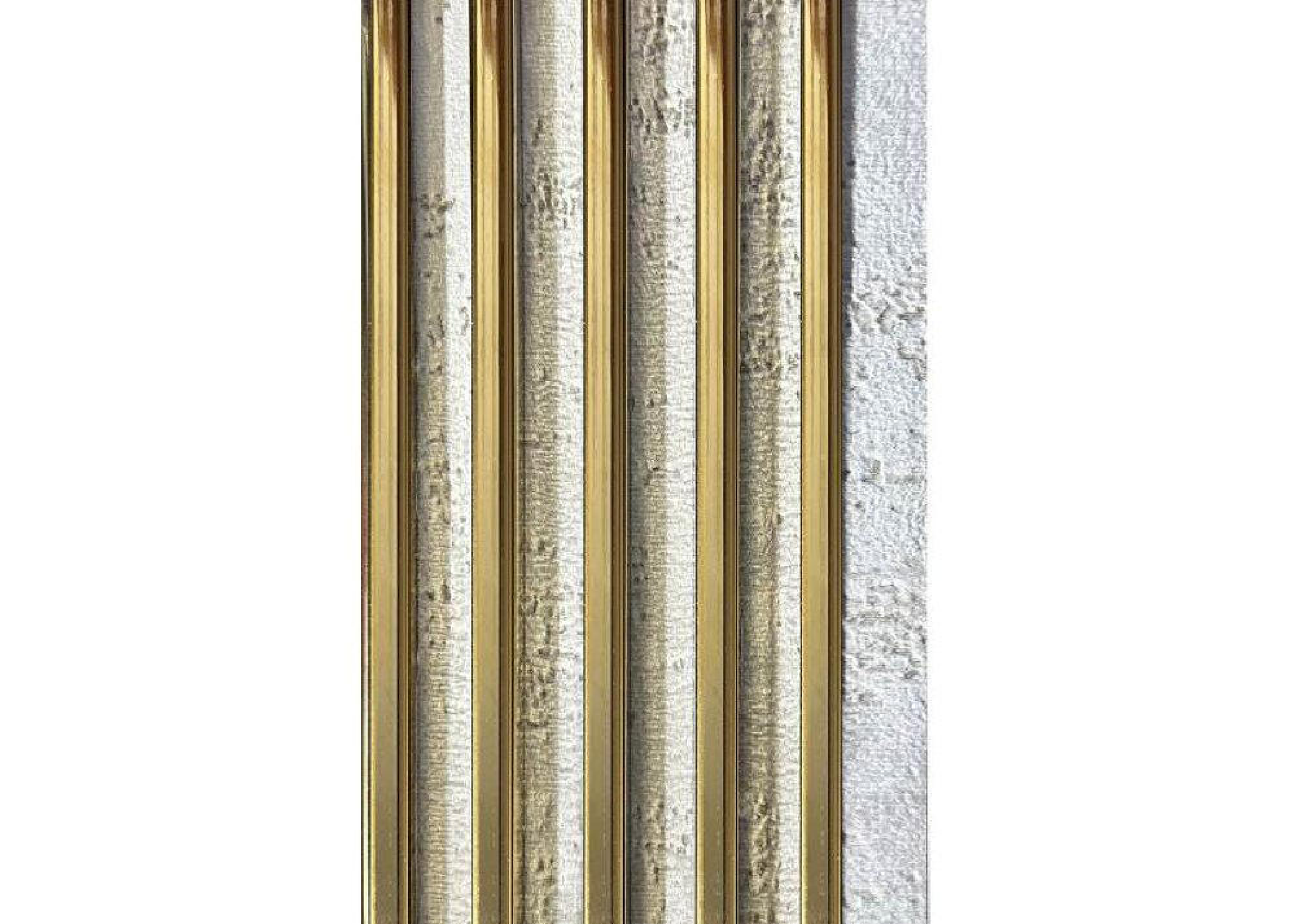 Meridian Reydalio Ivory Travertine Gold fluted fabric louver, code 2109 GOLD