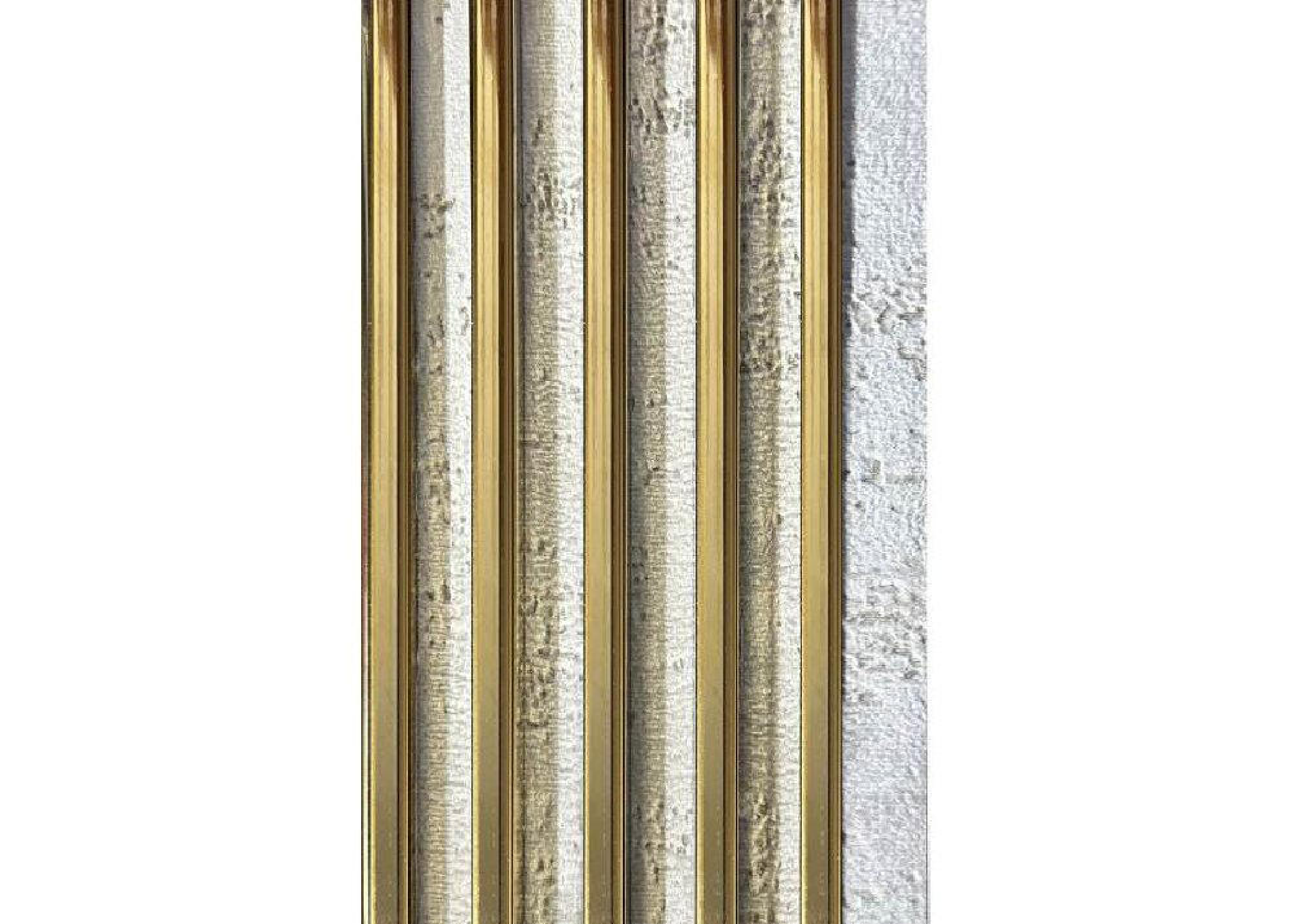 Meridian Reydalio Ivory Travertine Gold fluted fabric louver, code 2109 GOLD
