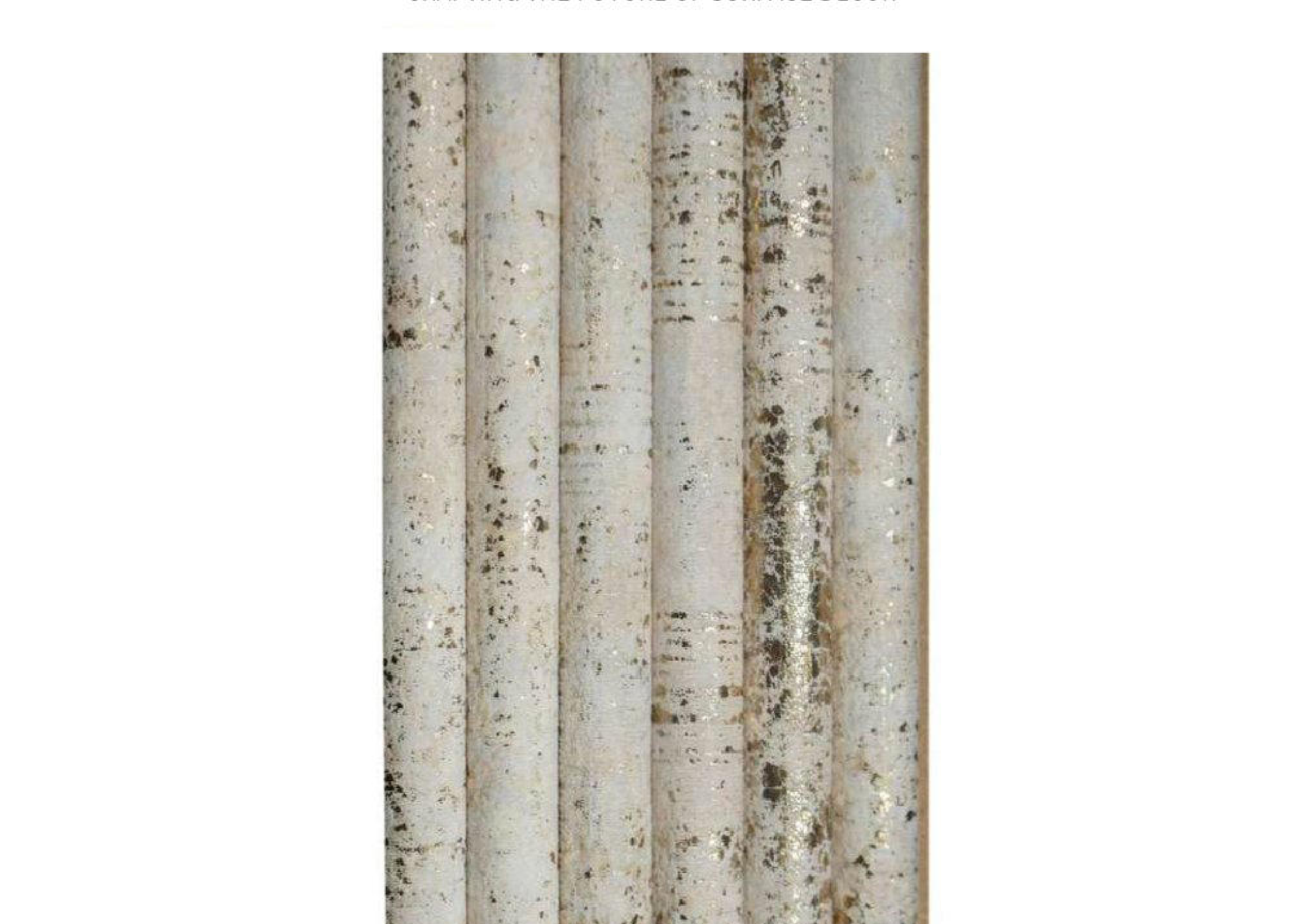 Meridian Reydalio Weathered Travertine fluted fabric louver, code D6-ROUNDED