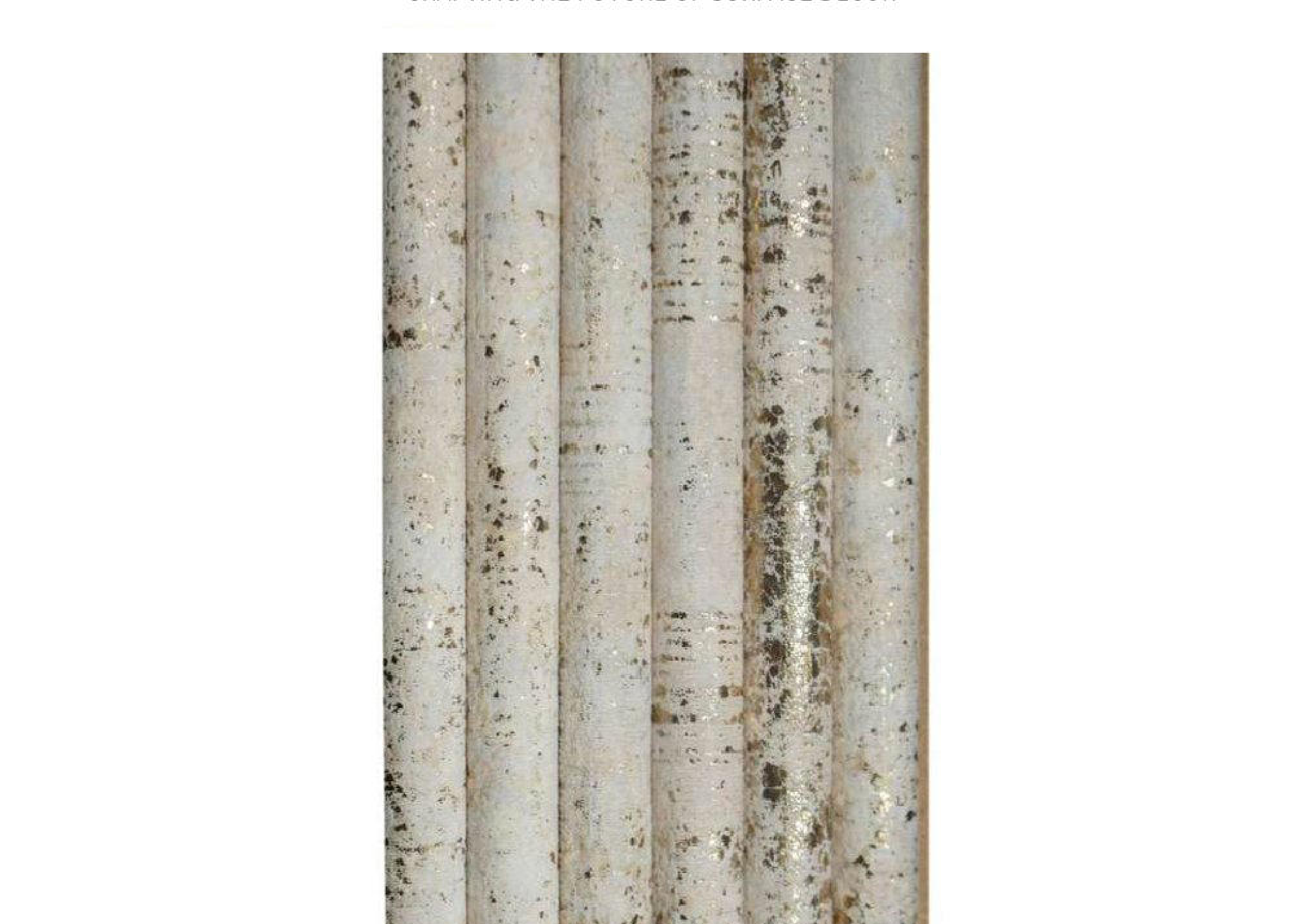 Meridian Reydalio Weathered Travertine fluted fabric louver, code D6-ROUNDED