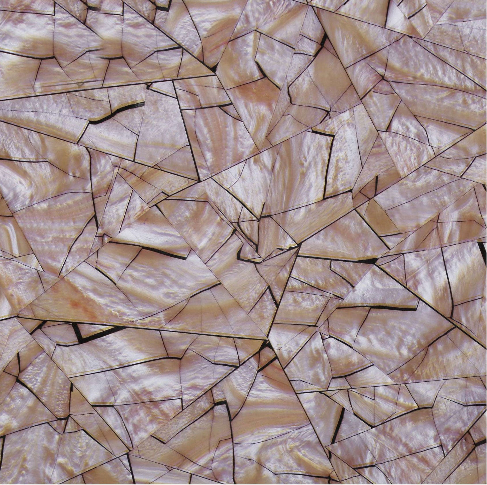 Pink designer laminate wall panel with textured mosaic pattern and iridescent sheen