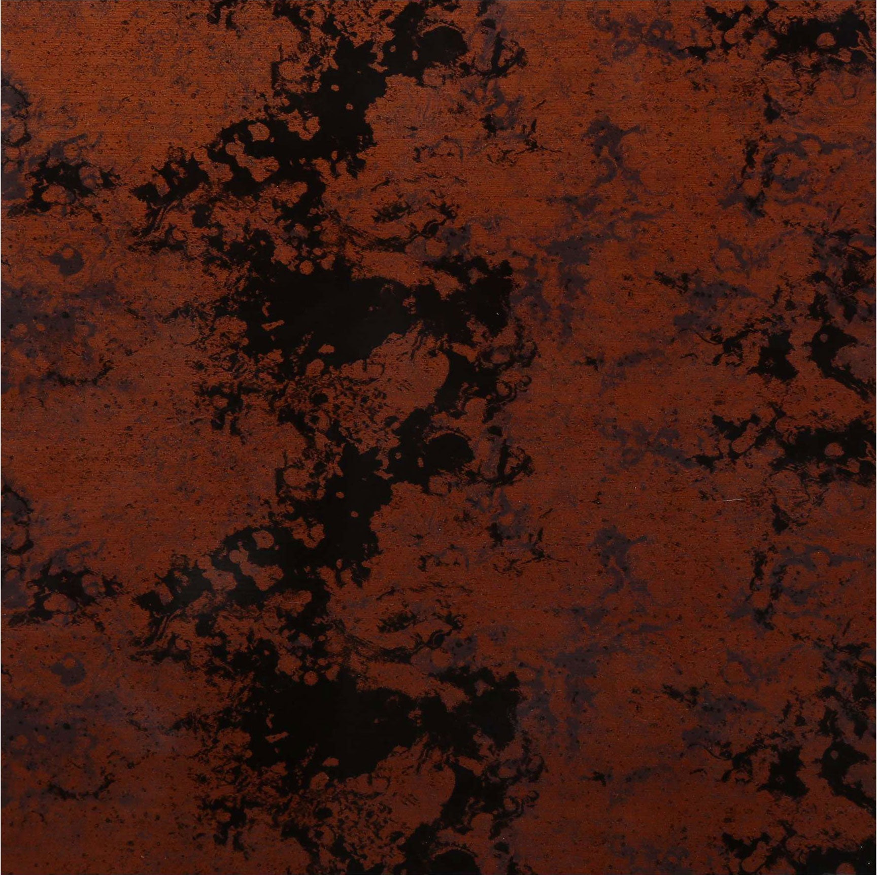 Red marble laminate with black accents and textured finish.