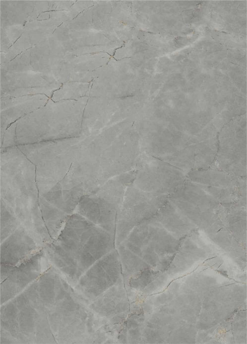 Grey marble laminate with mirror finish, showing cracked stone pattern and subtle veining details.