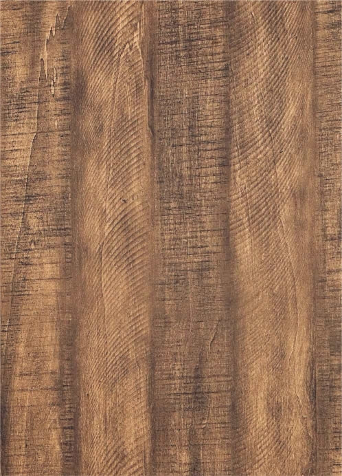 Brown wood grain laminate with mirror finish, showing textured wood pattern and grain details.