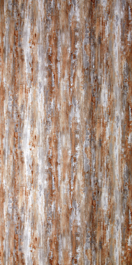 Metallic brown laminate with mirror finish and streaked pattern, showing reflective sheen and textured surface.