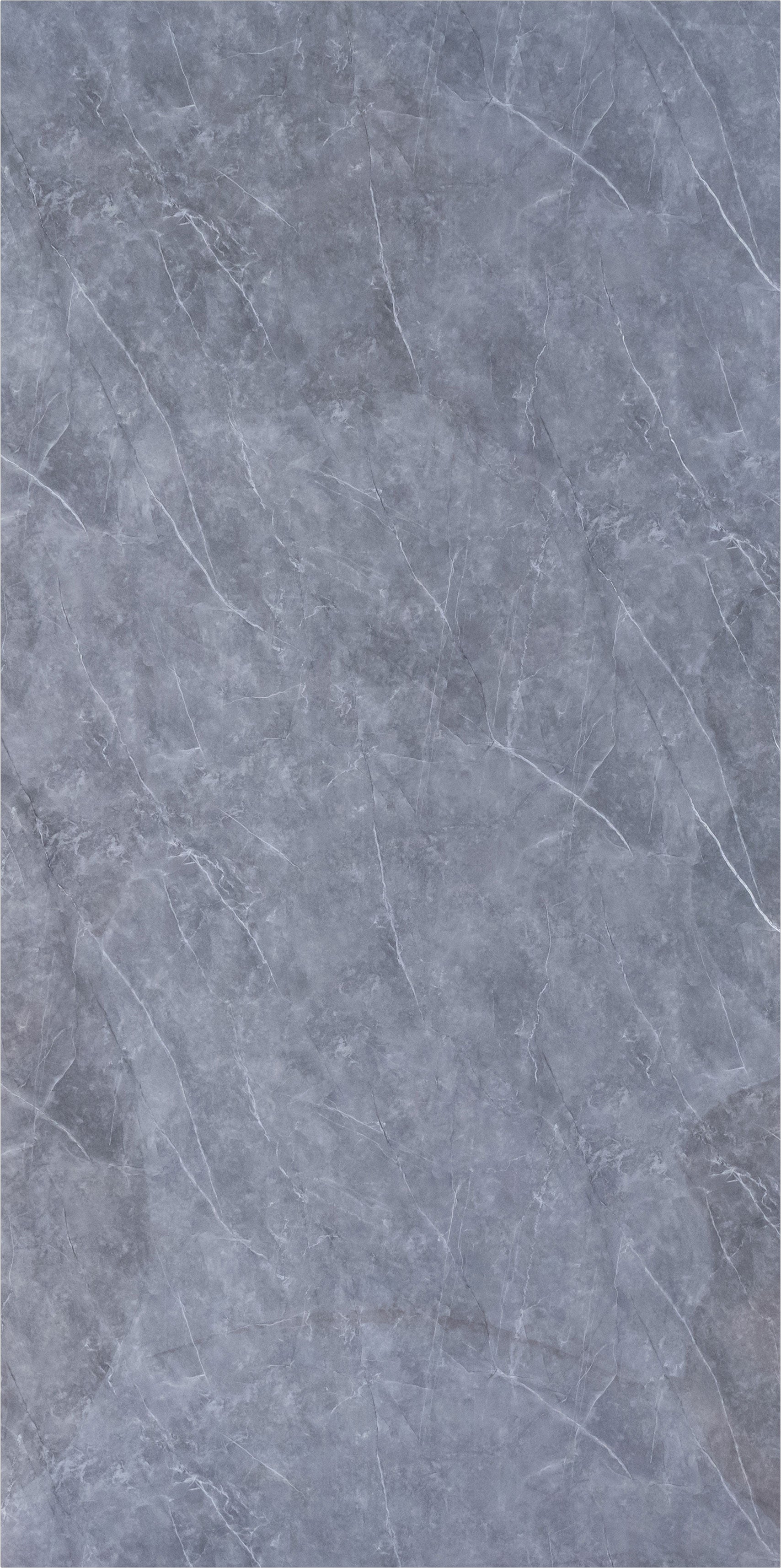 Grey marble laminate with white veining and mirror finish texture, showcasing a sleek and modern decorative laminate surface.