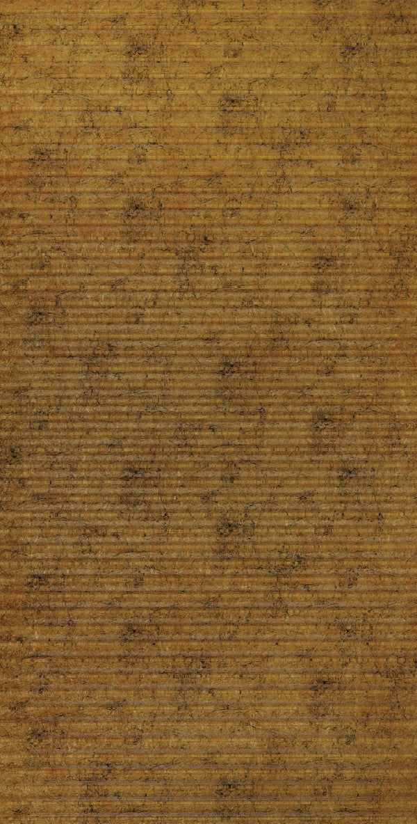 Brown fluted laminate wall panel with mirror finish and horizontal ridges, showing reflective sheen and textured pattern.