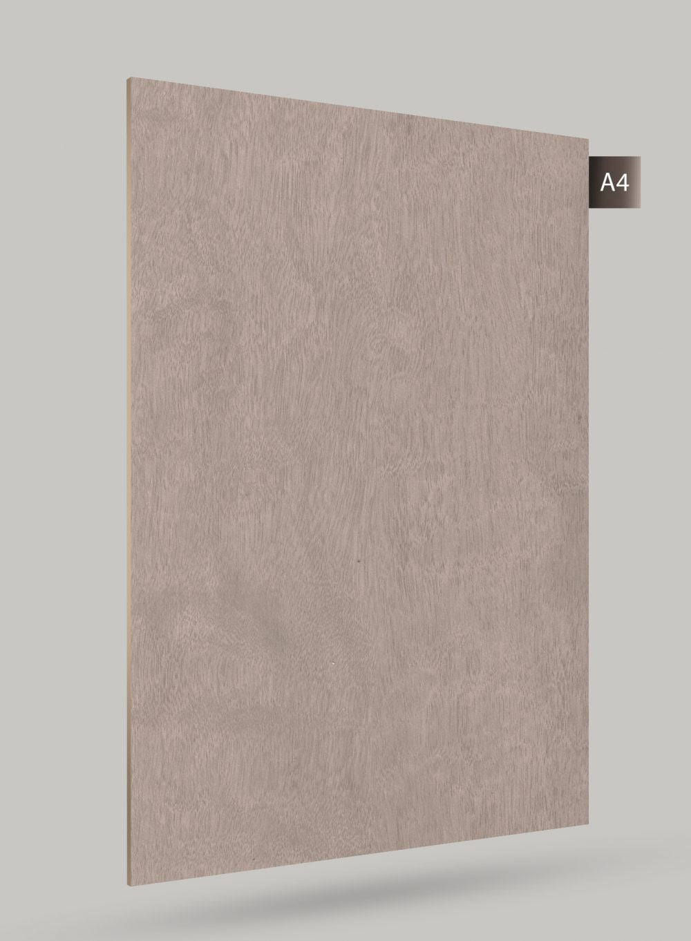 Grey wood grain decorative laminate with matte finish and visible texture, showing wood pattern and subtle grain details.