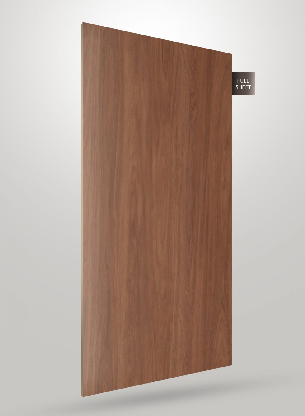 Brown wood grain decorative laminate sheet with matte finish and visible wood texture on full sheet surface.