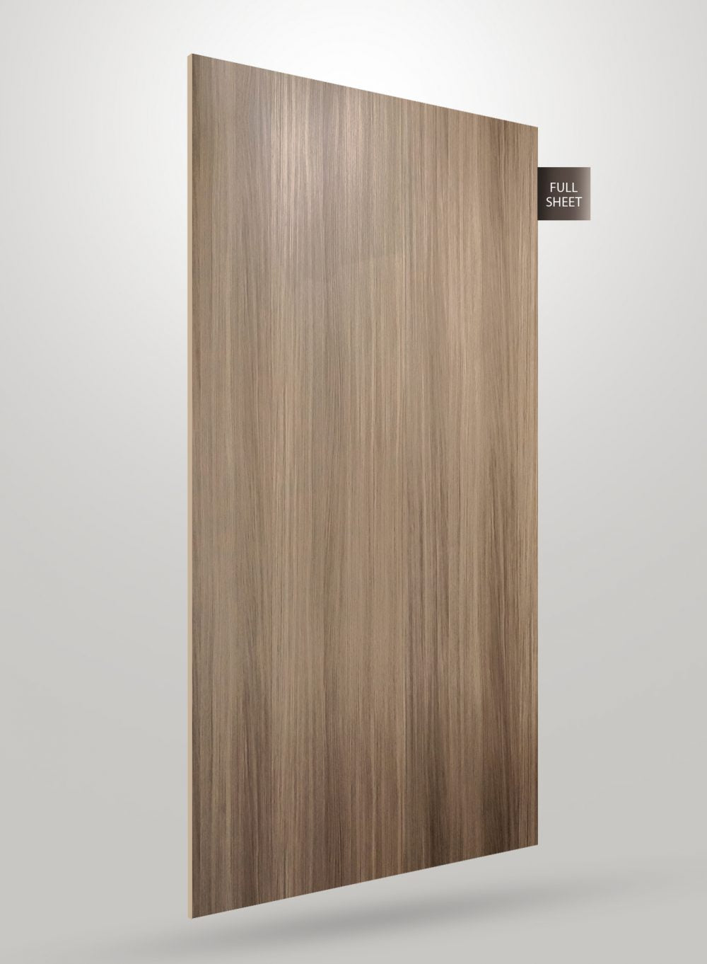 Beige wood grain laminate sheet with matte finish and vertical wood pattern displayed as full sheet.