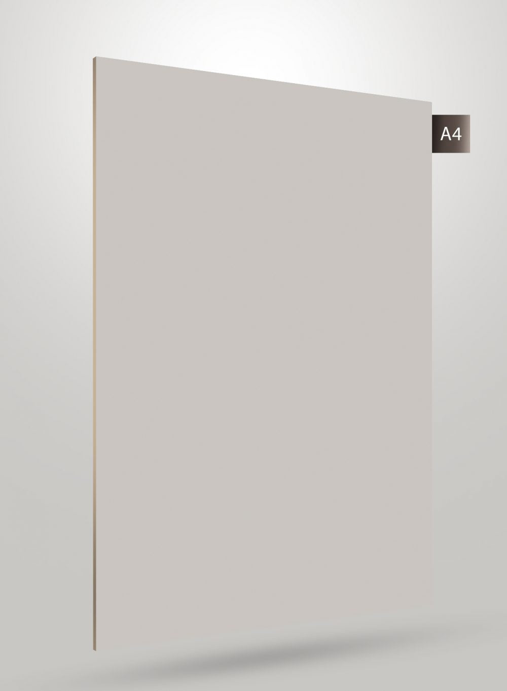 Grey matte laminate sheet with smooth finish and subtle shadow effect, showcasing solid color decorative laminate.