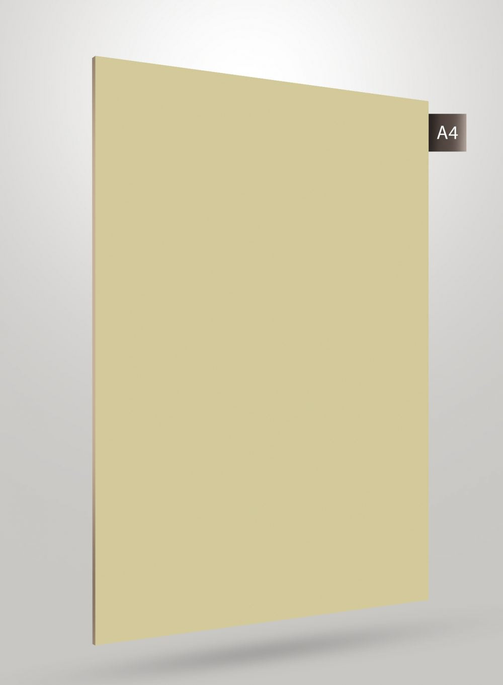 Solid yellow matte laminate sheet with flat finish and smooth texture, decorative solid colour design.