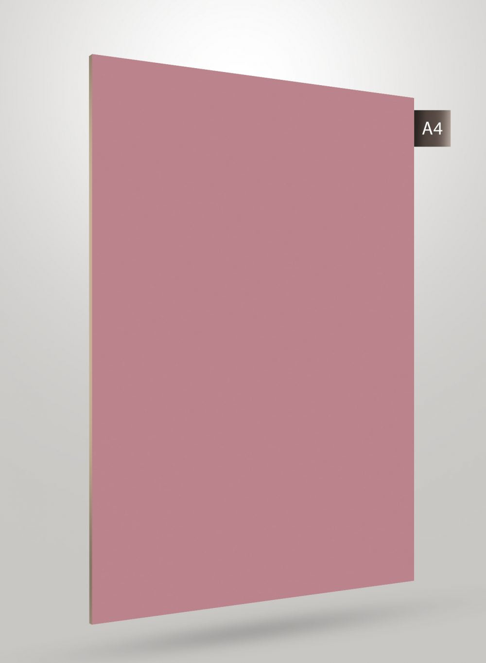 Matte pink solid colour laminate with flat finish and smooth texture