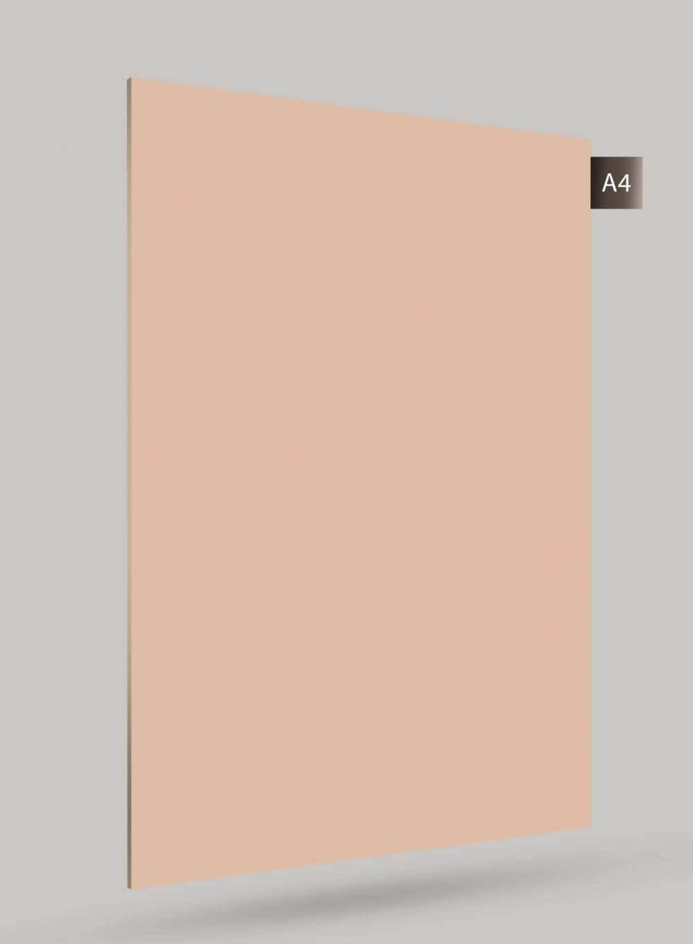 Matte pink solid colour laminate sheet with flat finish and smooth surface, code A4 visible on corner tag